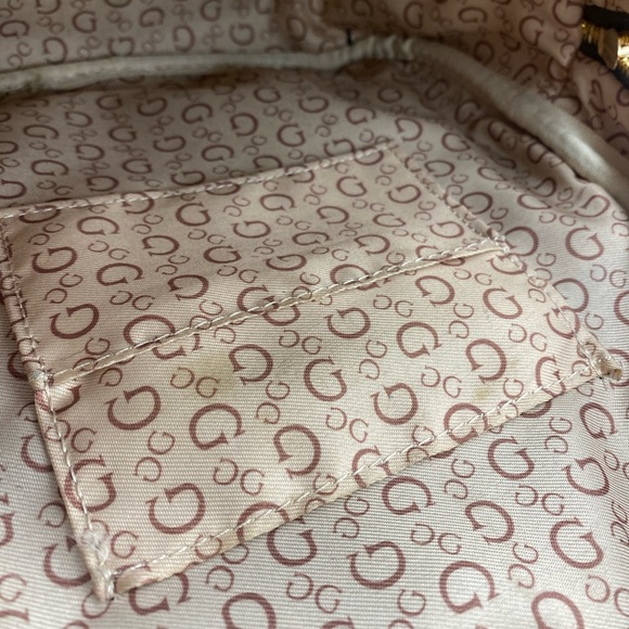 Guess Vintage Maroon Strap Brown Logo Backpack - Picture 13 of 14